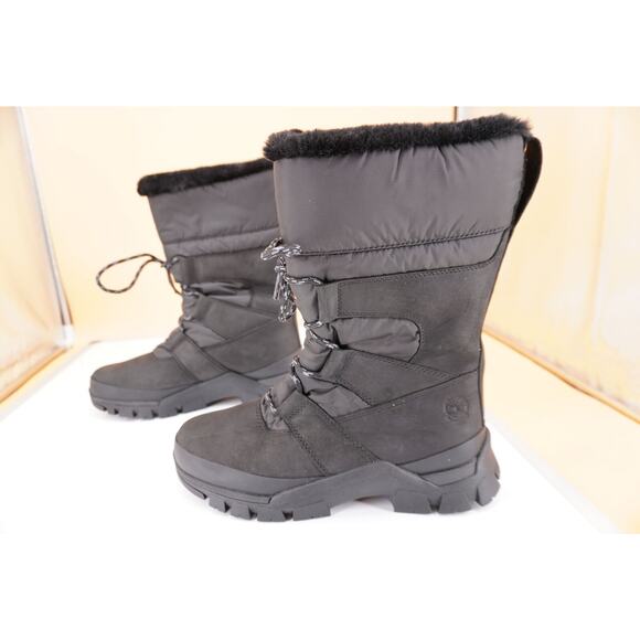 Timberland Jenness Pull-On Waterproof Snow Boot size 8 Black Women New Faux Fur - Picture 6 of 10